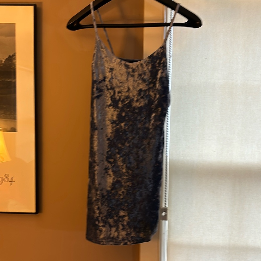 Forever 21 Size Small dress.  Spaghetti strap.  Blue. Velour.